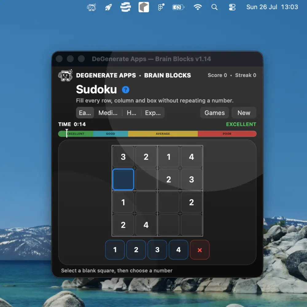 DeGenerate Apps BrainBlocks Sudoku puzzle game concept