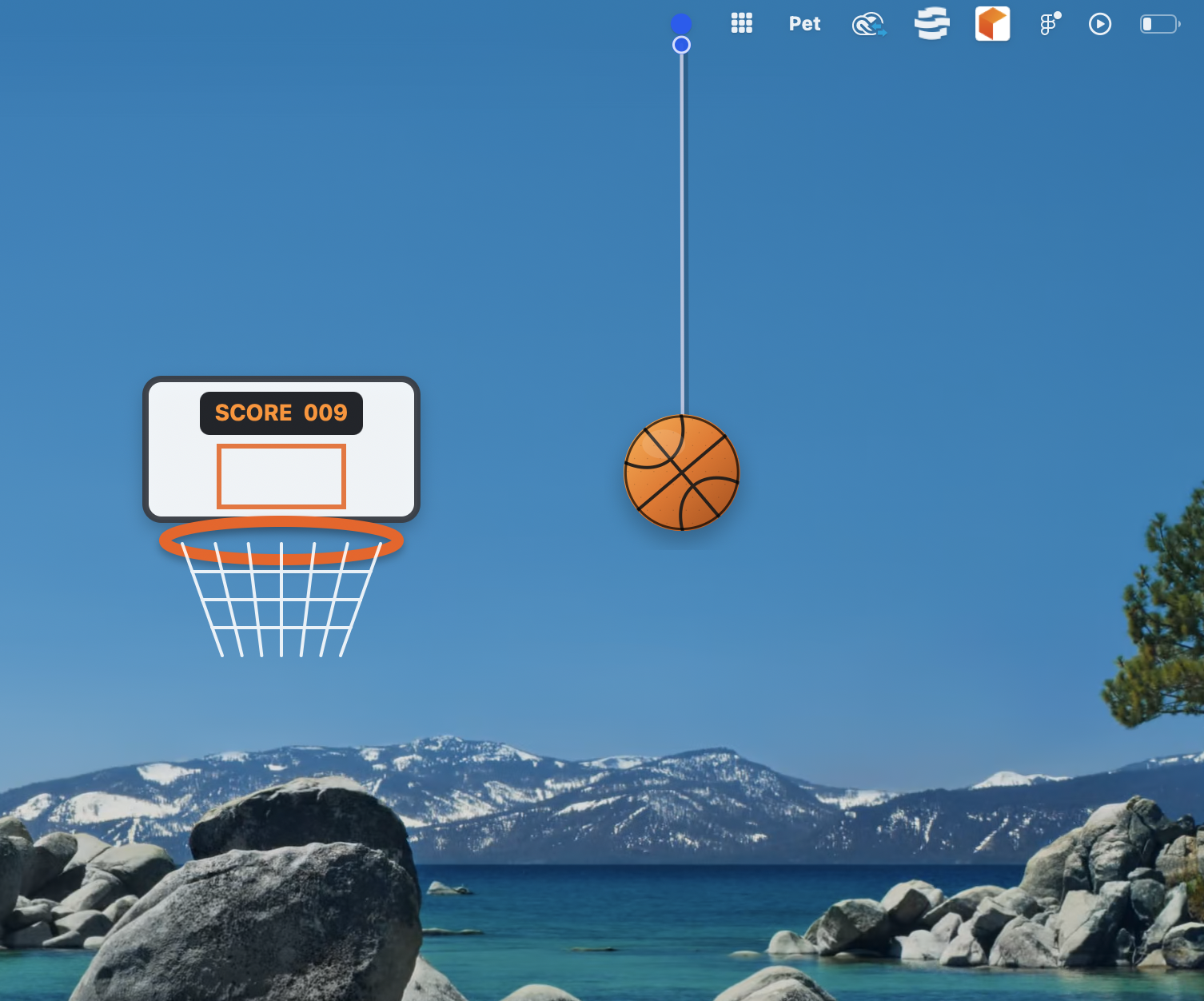 Fidget Balls basketball hoop toy on the desktop